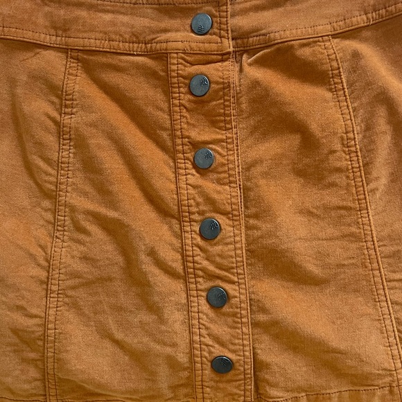Madewell 🧡🍊 Orange Velveteen Button Front Skirt - Picture 9 of 13